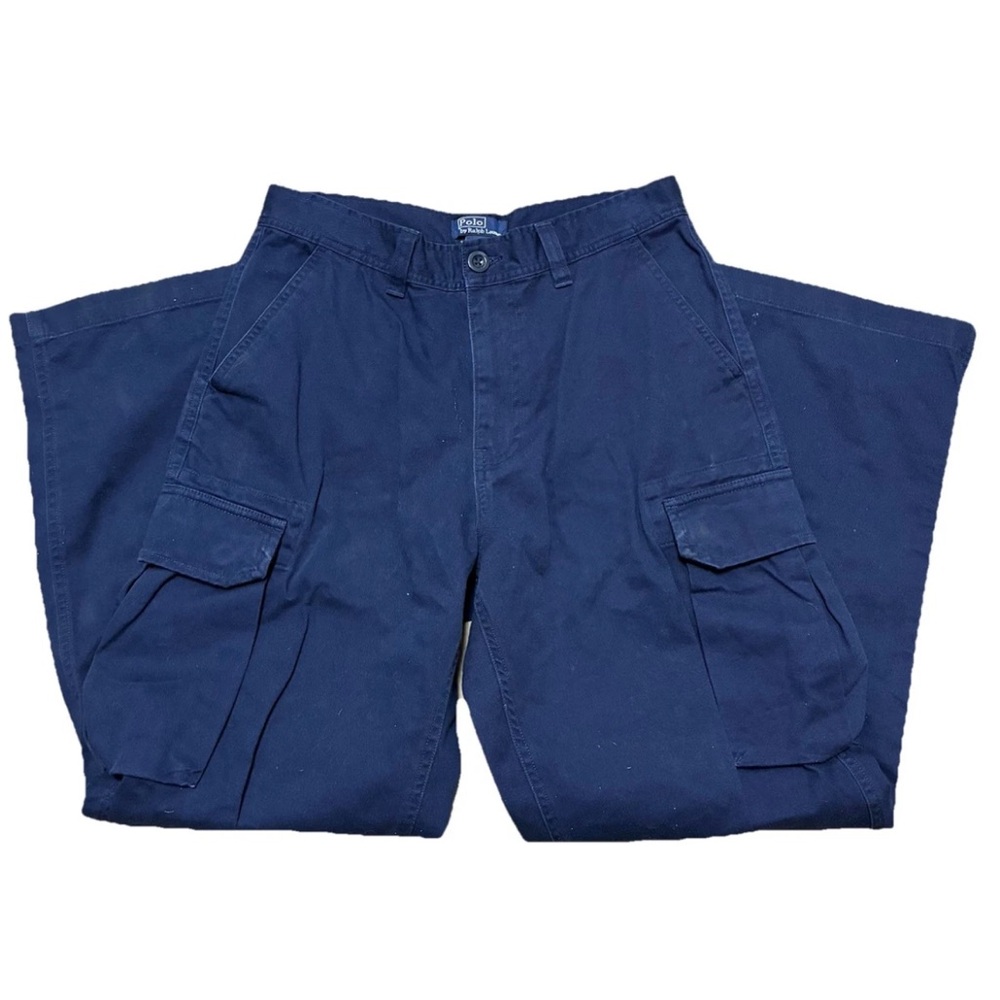 Polo Ralph Lauren Navy Cargo Pants boys Utility Straight Leg Y2K